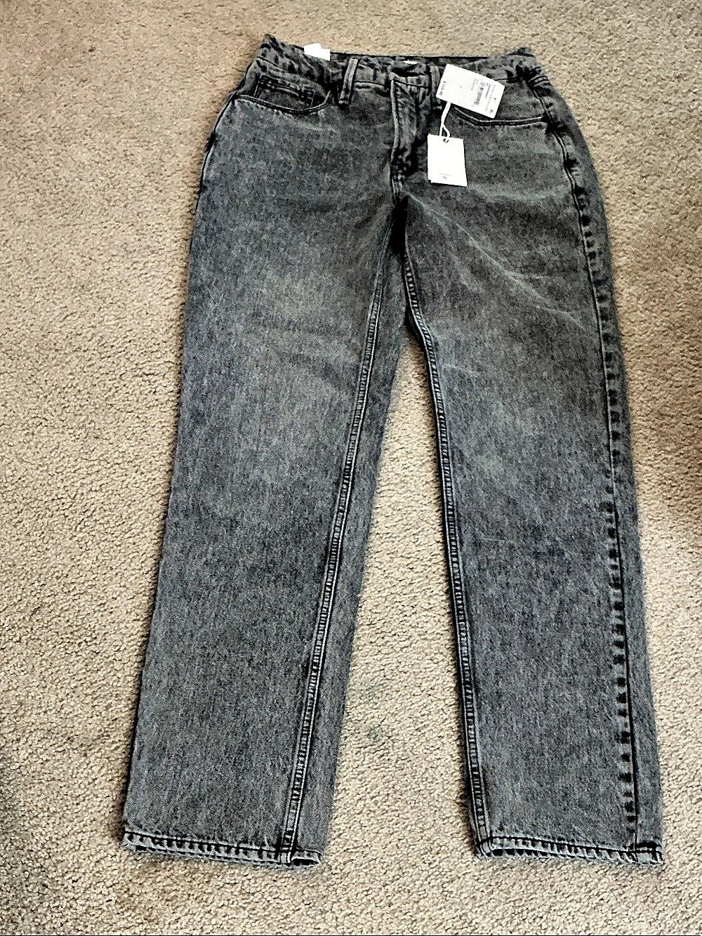 Good American Good ’90s Loose Straight Jeans Gray Waist 4 NWT